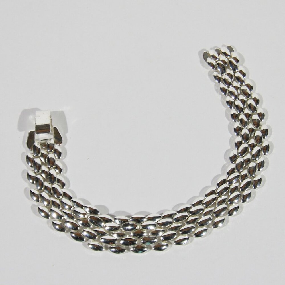Vintage Napier Silver Tone Panther Link Bracelet - Picture 4 of 6